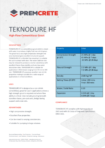 Teknodure HF TDS