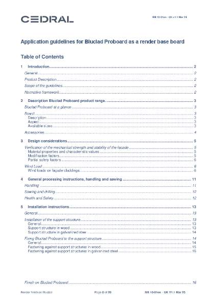 Cedral Bluclad Proboard Application Guidelines