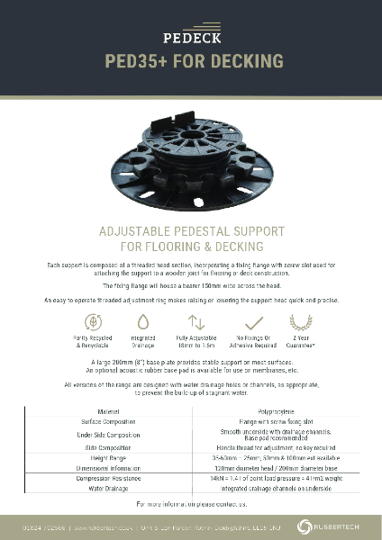 PEDECK Ped35+ For Decking - Data Sheet