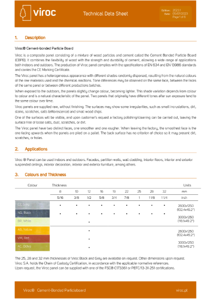 Viroc Techncial Data Sheet