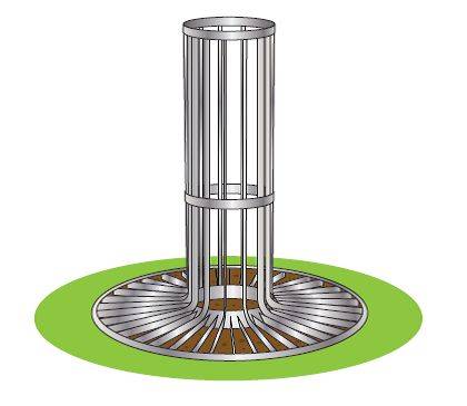 ASF 3001 SS Stainless Steel Tree Protection System - Combined Tree Grille and Guard