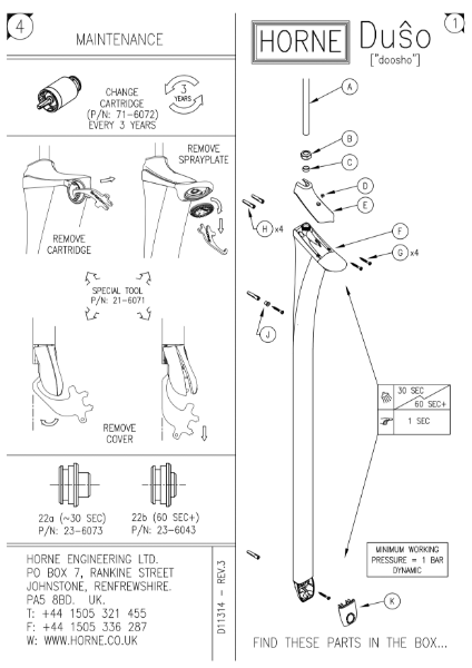 Instructions - Horne Duŝo Sport Shower Column