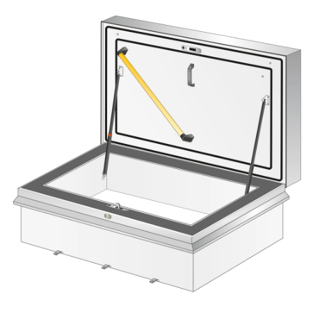 Gorter Highly Insulated Roof Access Hatch - RHTEP - thermally broken curb and a cover