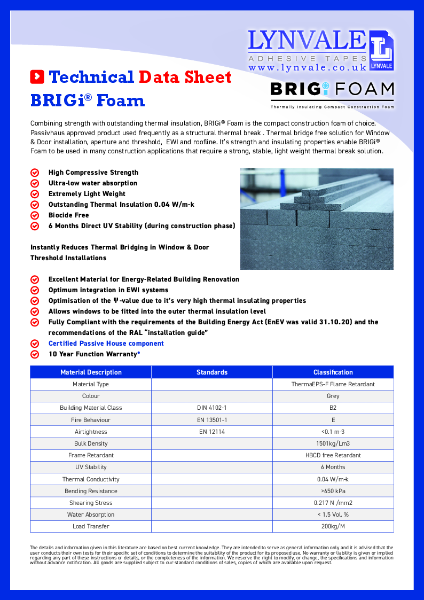 Technical Date sheet - BRIGi Foam