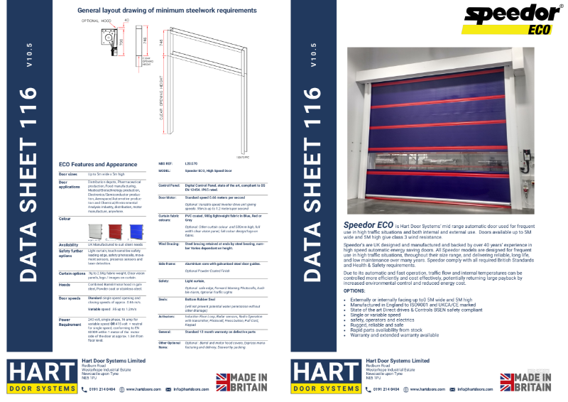 High Speed Door - Speedor Eco Datasheet