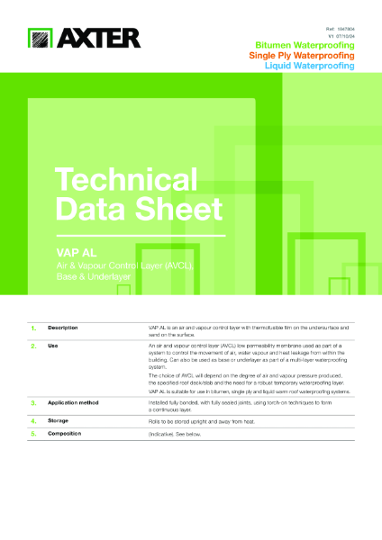 VAP AL Technical Data Sheet