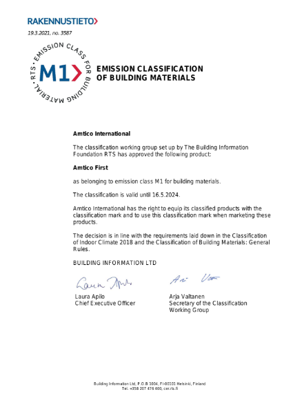 First LVT M1 Certificate 