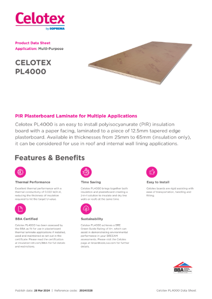 Celotex PL4000 TDS