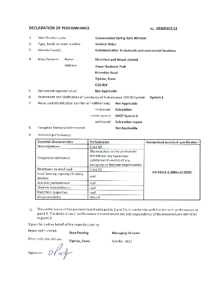 DOP Conservation Spring Sash Window