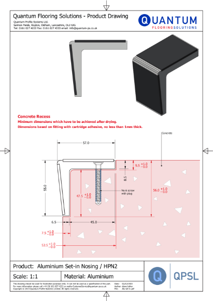 HPN2 - Set-in Nosing Drawing