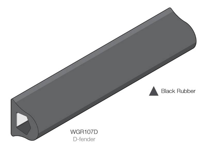 WGR107D Rubber D-Fender Wall Guard