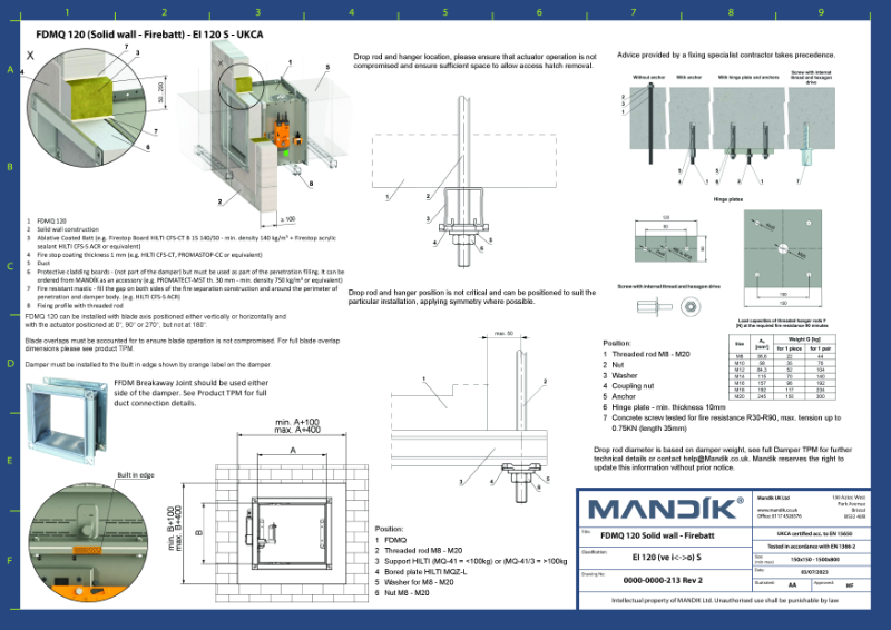 FDMQ 120 – Solid Wall Firebatt - CID (UKCA)