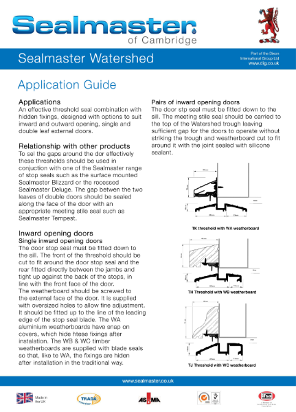 Sealmaster Watershed Application Guide