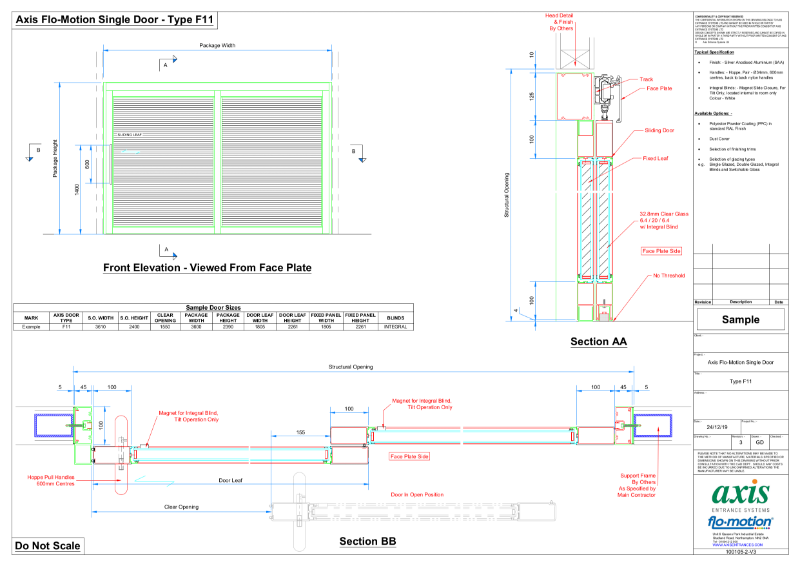Axis Flo-Motion Single Door - Type F11 (PDF) V3