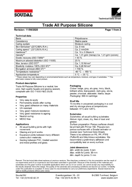 All Purpose Silicone - Technical Data Sheet