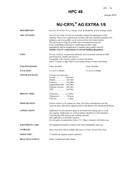 NU-CRYL® AG EXTRA 1/8 datasheet