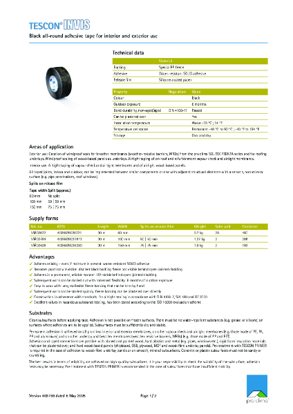 Tescon Invis Technical Datasheet