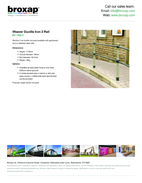 Weaver Post and Rail Spec Sheet