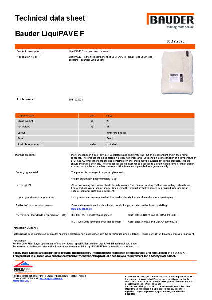 Bauder LiquiPAVE F - Technical Data Sheet