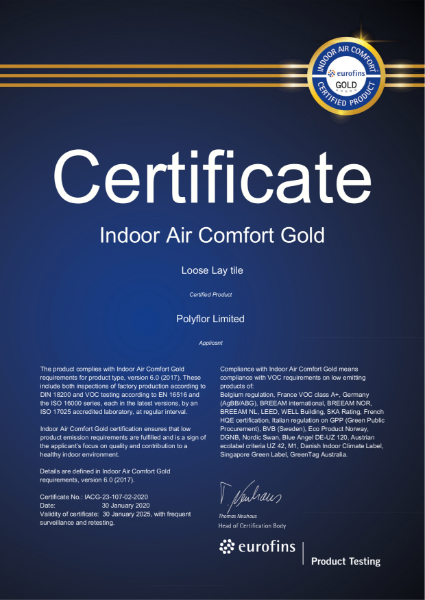 Indoor Air Comfort Gold - Loose Lay