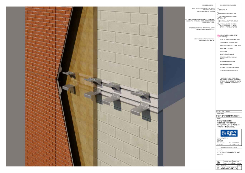 (NOR-M4G) Brickslips to Concrete (Cast in channel)