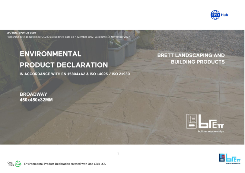 Environmental Product Declaration - Paving Barrow