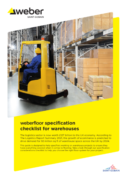 weberfloor specification checklist for warehouses