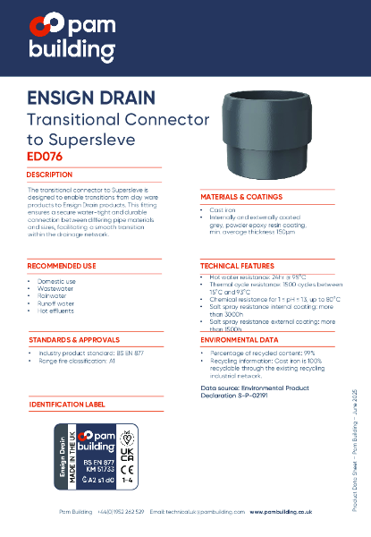 ED076 - Transitional Connector to Supersleve