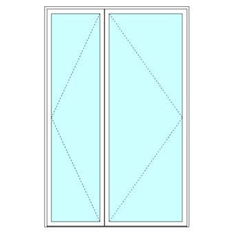 Unequal double leaf door