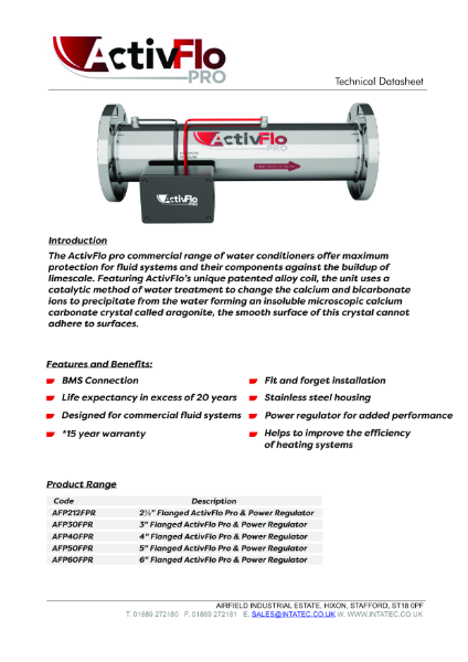 ActivFlo Pro Commercial Flanged Data Sheet