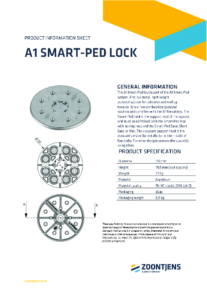 A1 Smart-Ped Lock 4 Spacers Product Information Sheet
