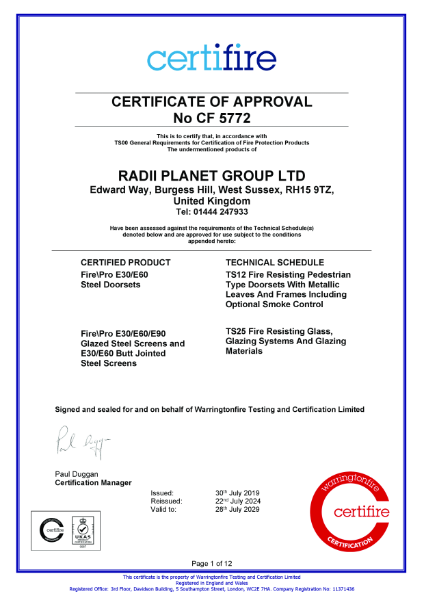 CF5772 Certifire Certificate