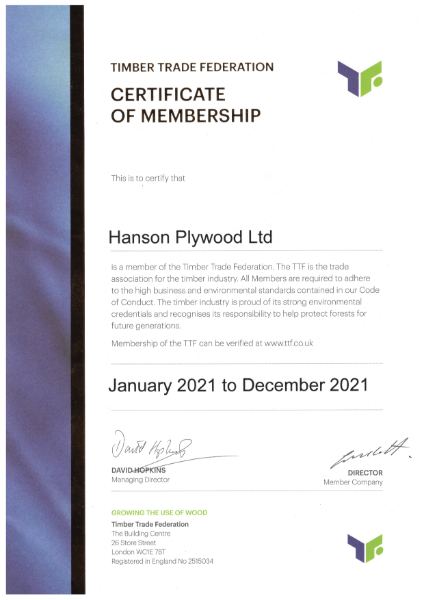 TTF Membership Certificate