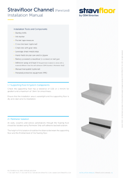 Stravifloor Channel (Panelized) Installation Manual