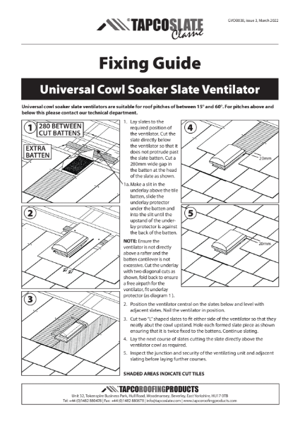 Tapco Cowl Vent Fixing Guide