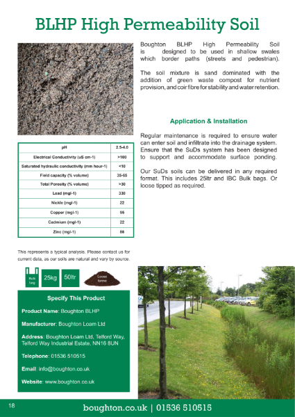 BLHP High Permeability Soil Spec Sheet