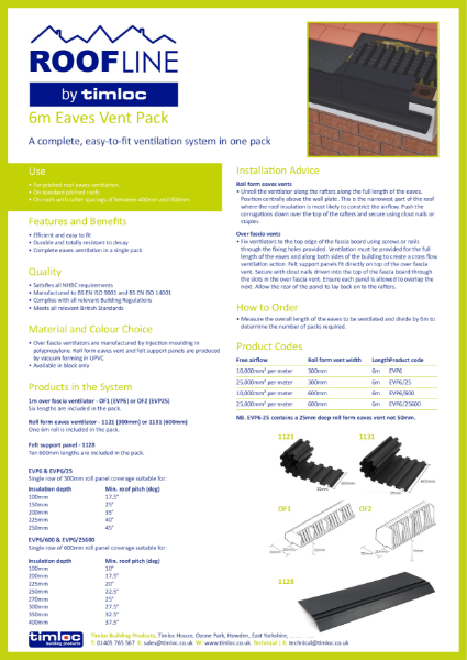 6M Eaves Vent Pack