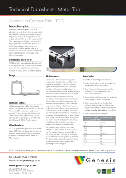 TDG Datasheet