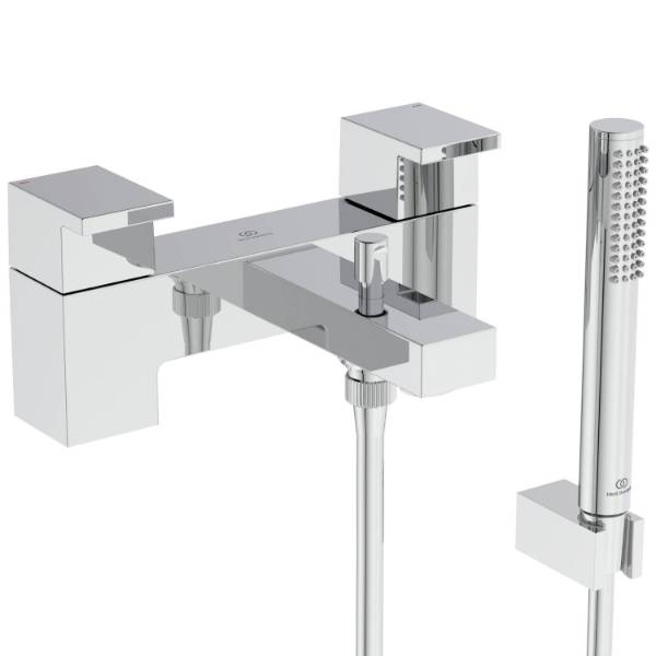 Extra dual control bath filler with shower set