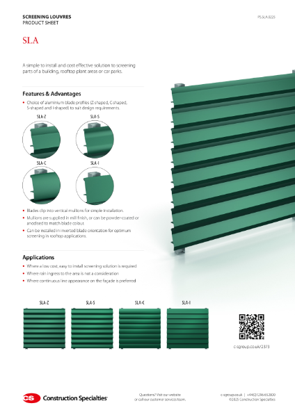 CS SLA Screening Louvres Product Sheet (02.25)
