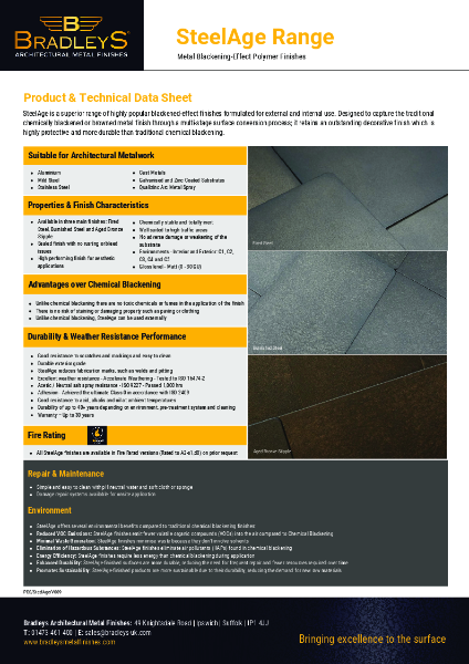 SteelAge Product & Technical Data Sheet