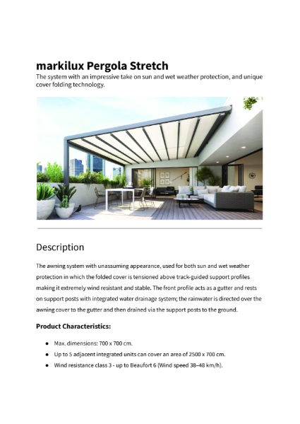 Pergola Stretch - Datasheet