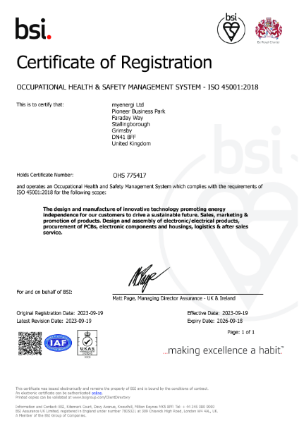 Occupational Health & Safety Management System - ISO 45001:2018