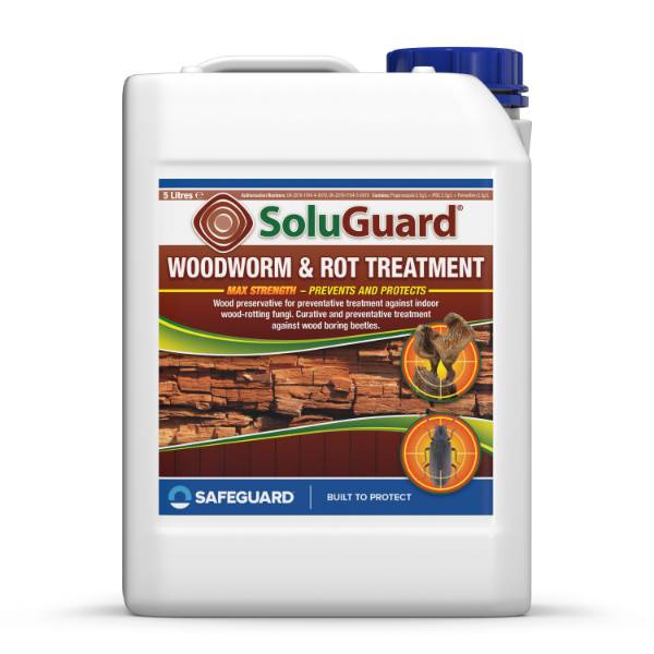 SoluGuard Woodworm And Rot Treatment (BPR) Clear, Solvent-Free, Ready-For-Use Timber Treatment For Woodworm and Rot 