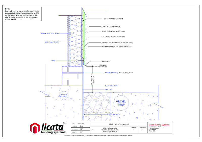 Licata Render - Panel Substrate (Steel Frame) - Silicone Render - Combined