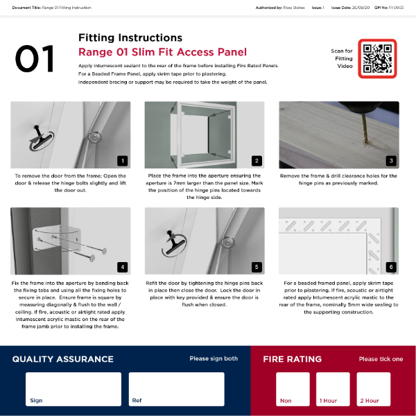 Fitting Instructions - Slim Fit Access Panel