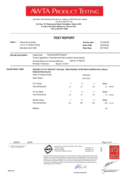 AWTA Test results