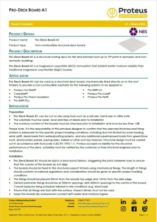 Product Data Sheet - Pro-Deck Board A1