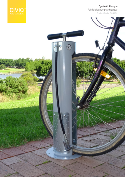 Cycla Air Pump 4 – Public Bike Pump with Gauge