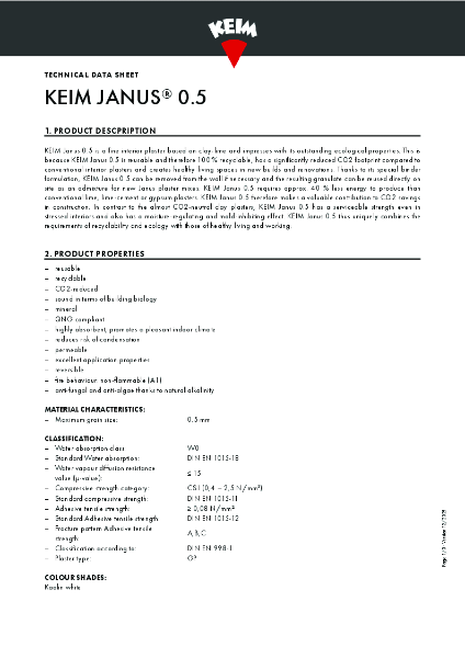 Keim Janus 0.5 Technical Data Sheet